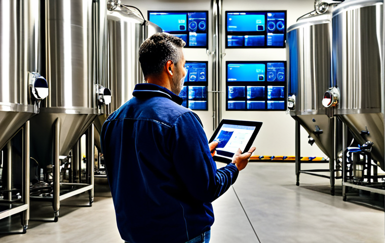 발효식품의 혁신적 생산 방식 - **Prompt:** "A modern food science lab, scientists in lab coats examining cultures of microorganisms...