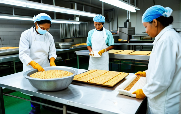 발효식품의 혁신적 생산 방식 - **Prompt:** "A panoramic view inside a modern, high-tech winery, stainless steel fermentation tanks ...