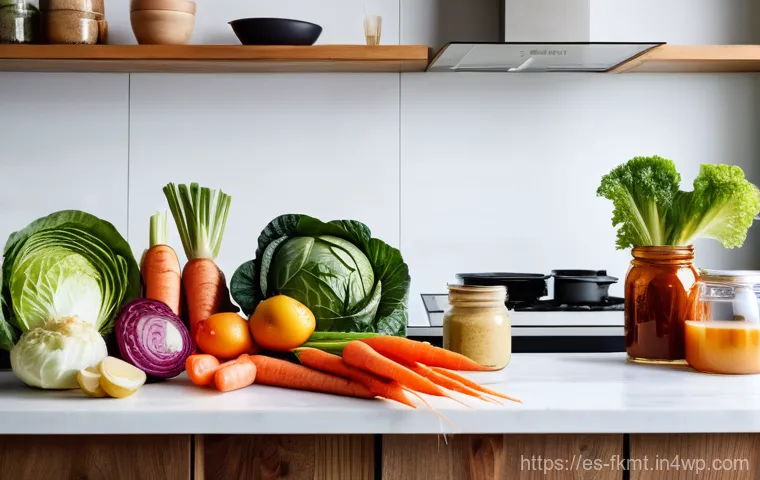 전통 발효식품의 새로운 시장 기회 - Prompt 1: A Harmonious Modern Kitchen with Fermented Delights**