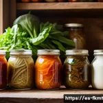 Home 22 전통 발효식품의 현대적 소비자 경험 - A vibrant, rustic kitchen scene showcasing a variety of traditional fermented foods from Spanish-spe...