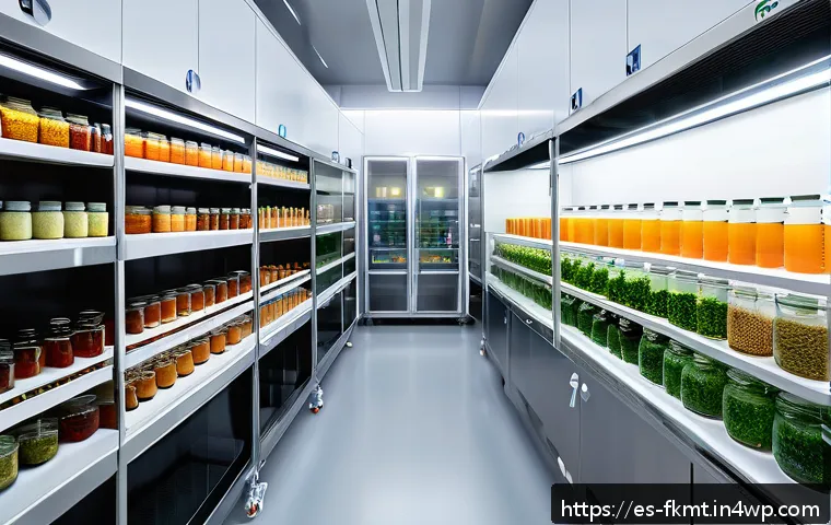 현대식 발효식품 제조 기술 비교 - A modern fermentation laboratory with advanced bioreactors featuring modular design, digital control...