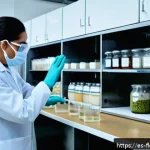 Home 18 전통 발효식품 현대화를 위한 정책 제안 - A modern fermentation laboratory in a Latin American university setting, featuring scientists in lab...