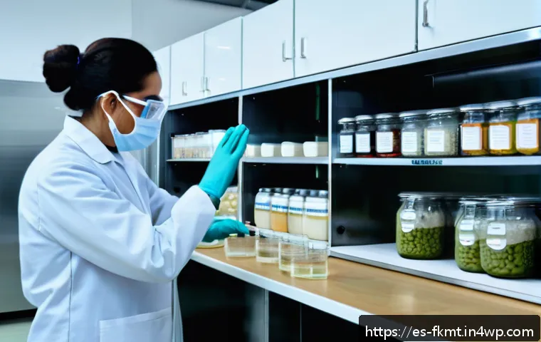 전통 발효식품 현대화를 위한 정책 제안 - A modern fermentation laboratory in a Latin American university setting, featuring scientists in lab...
